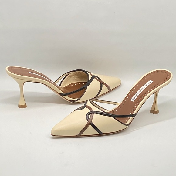 Manolo Blahnik Ragheb 70MM Leather Mules size 38 - Picture 9 of 14